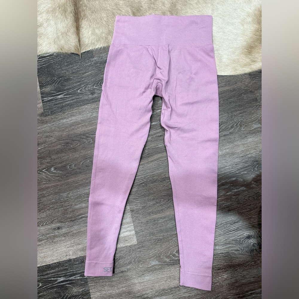 NWOT SET Active Sculptflex High Rise Seamless Purple Pink Leggings Size M/L Gym - Picture 5 of 5